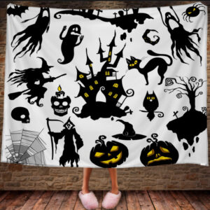 Плед з 3D принтом 1396 Символи Helloween 150х200 см.