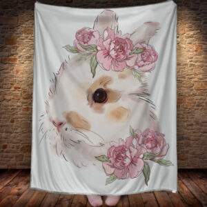 Плед з 3D принтом 1404 Кролик і квіти Символ 2023 150х200 см.