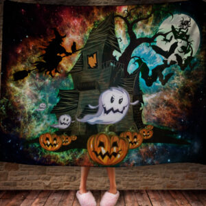 Плед з 3D принтом "Дім відьом з примарами" Хелловін. 150х200 см.