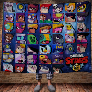 Плед з 3D принтом Brawl Stars Арт-герої (всі герої) 150х200 см.