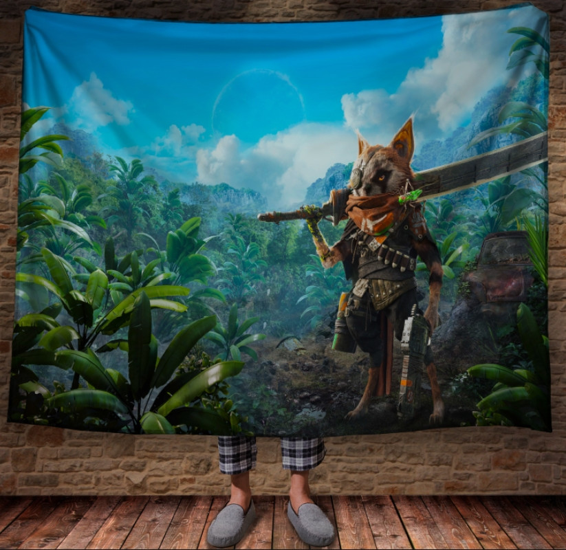 Плед з 3D принтом Biomutant. 150х200 см.