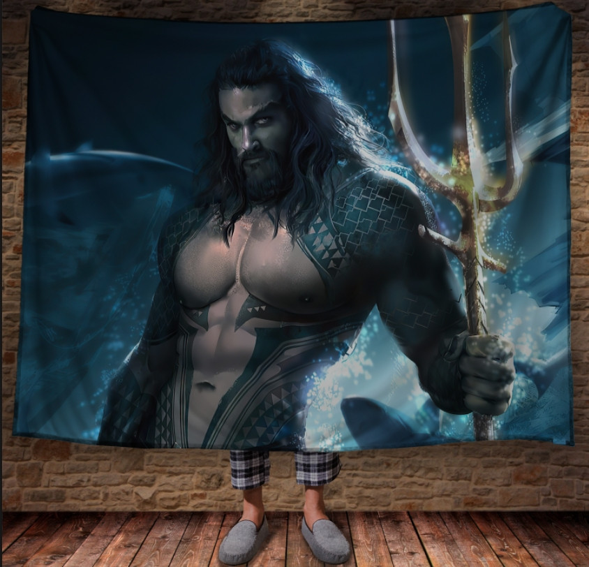 Плед з 3D принтом Аквамен 150х200 см.