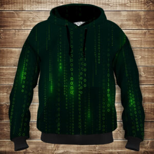 Толстівка з 3D принтом Кіберпанк Бінарний Код Дитячі і дорослі розміри. ВСІ Розміри Преміум тканина