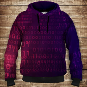 Толстівка з 3D принтом Кіберпанк Бінарний Код Дитячі і дорослі розміри. ВСІ Розміри Преміум тканина