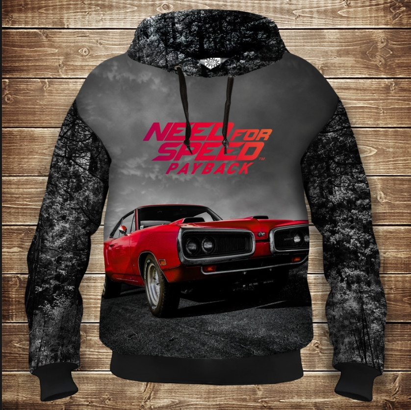 Толстівка з 3D принтом Додж Дитячі і дорослі розміри. ВСІ Розміри Преміум тканина