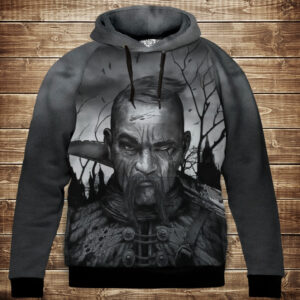 Толстівка з 3D принтом Козак зі шрамом Дитячі і дорослі розміри. ВСІ Розміри Преміум тканина