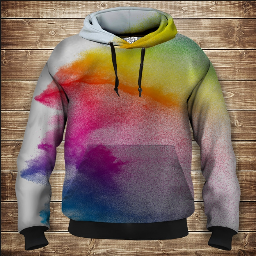 Толстовка унісекс з 3D принтом на тему: Бризки фарби ВСІ Розміри Преміум тканина