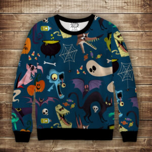 Свитшот с 3D принтом Halloween Хелловин Символи ВСІ Розміри Преміум тканина