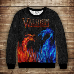 Свитшот с 3D принтом Valheim. Валхейм. Дракони ВСІ Розміри Преміум тканина