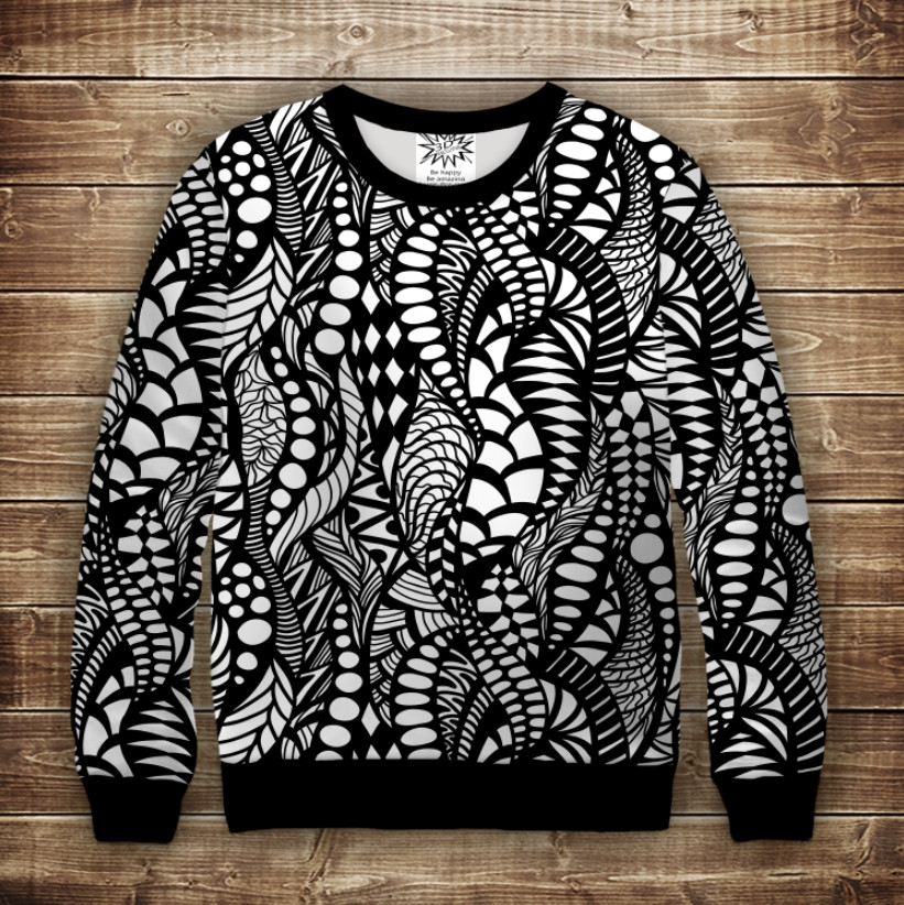 Світшот з 3D принтом Дистя дудл розпис ВСІ Розміри Преміум тканина