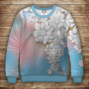 Світшот з 3D принтом Квіти ВСІ Розміри Преміум тканина