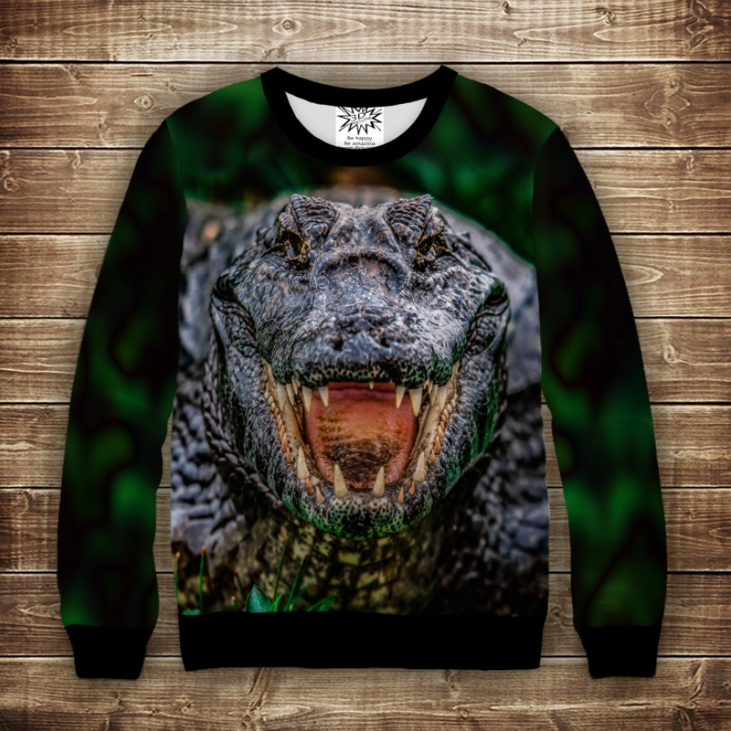 Світшот з 3D принтом Крокодил ВСІ Розміри Преміум тканина