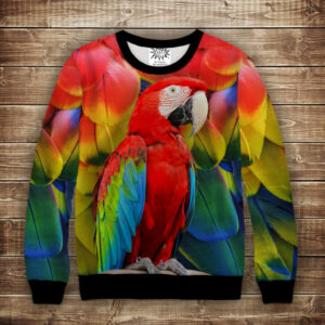 Світшот з 3D принтом Яскравий Папуга Какаду ВСІ Розміри Преміум тканина
