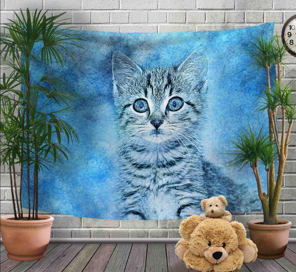 Панно - тапестри (гобелен) с 3D принтом Кошеня