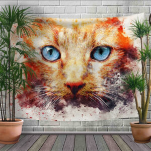 Панно - тапестри (гобелен) с 3D принтом Рудий кіт