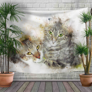 Панно - тапестри (гобелен) с 3D принтом Кіт та Кішка