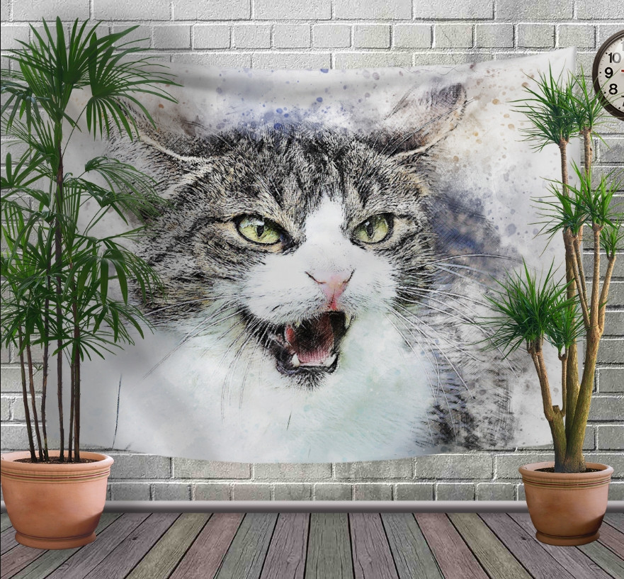 Панно - тапестри (гобелен) с 3D принтом Кіт