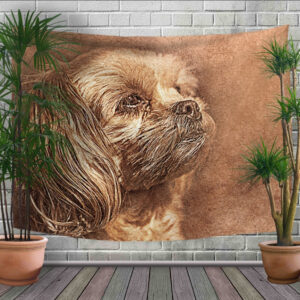 Панно - тапестри (гобелен) с 3D принтом Сумний песик