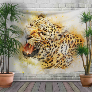 Панно - тапестри (гобелен) с 3D принтом Леопарді