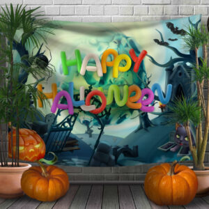 Панно - тапестри (гобелен) с 3D принтом Halloween. Хелловін