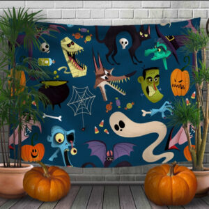 Панно - тапестри (гобелен) с 3D принтом Halloween. Хелловін