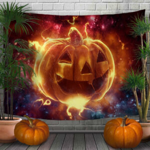 Панно - тапестри (гобелен) с 3D принтом Halloween. Хелловін. Гарбуз.