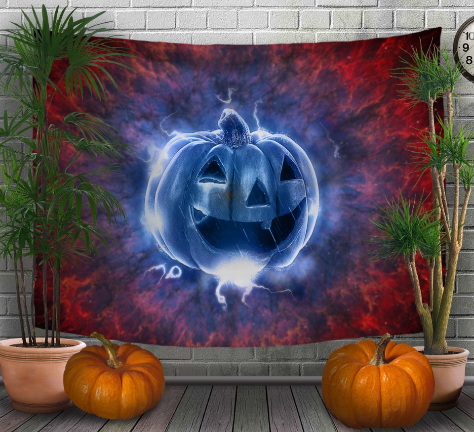 Панно - тапестри (гобелен) с 3D принтом Halloween. Хелловін. Гарбуз.