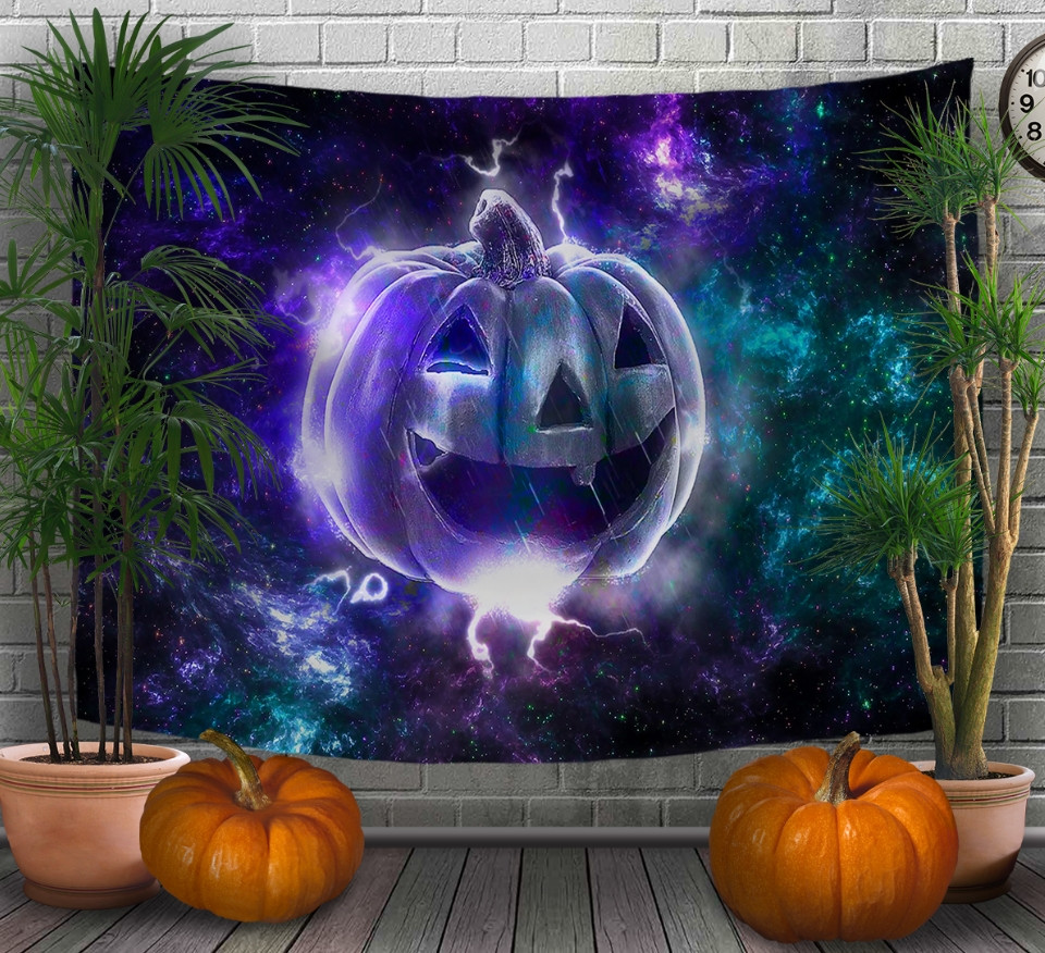 Панно - тапестри (гобелен) с 3D принтом Halloween. Хелловін. Гарбуз.