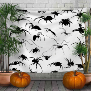 Панно - тапестри (гобелен) с 3D принтом Halloween. Хелловін. Павуки.