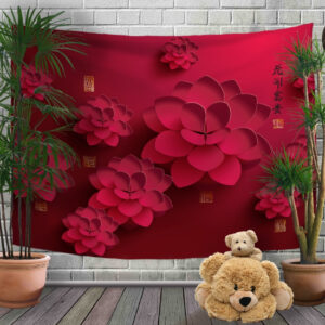 Панно - тапестри (гобелен) с 3D принтом Квіти.