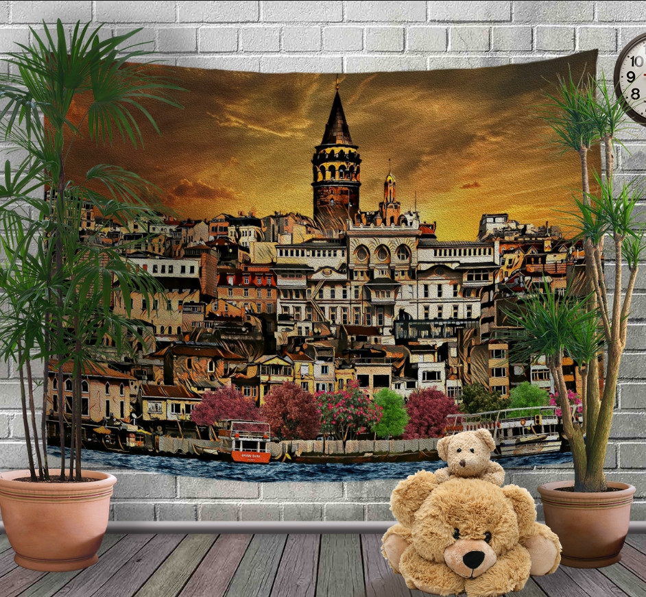 Панно - тапестри (гобелен) с 3D принтом Kabatas. Стамбул