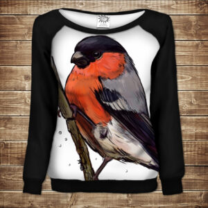 Жіночий світшот-реглан з 3D принтом на тему: Снігір ВСІ Розміри Преміум тканина