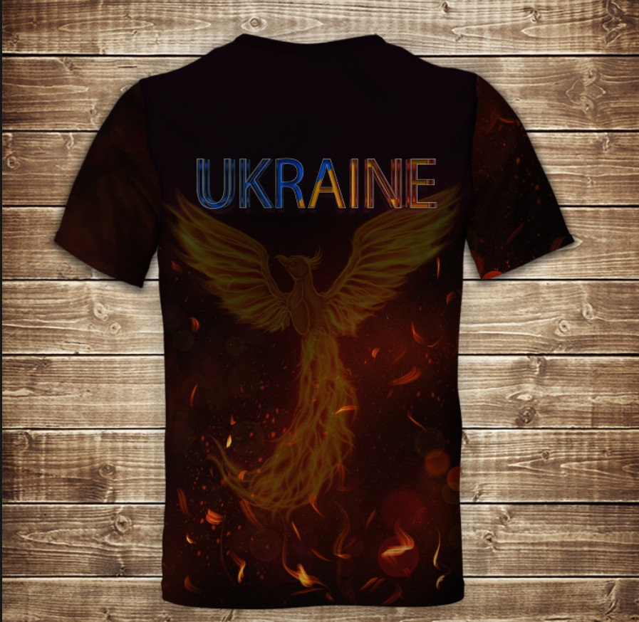 Футболка з принтом Україна Фенікс ВСІ Розміри Преміум тканина