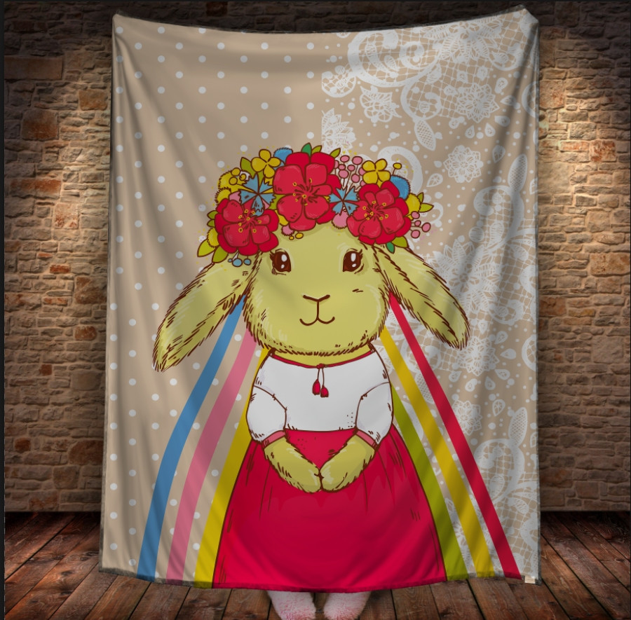 Плед з 3D принтом - Заюня Україна 150х200 см.