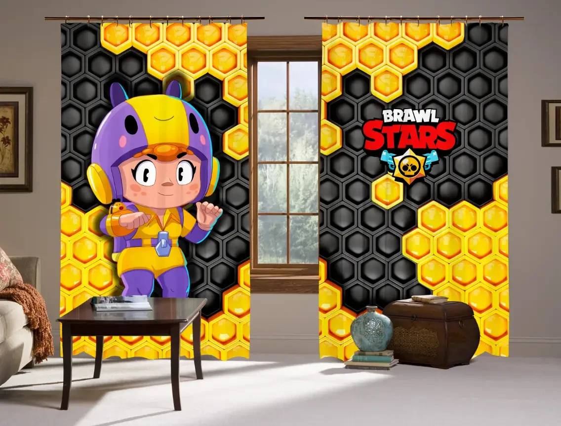 Штори 3D Бравл старс Беа