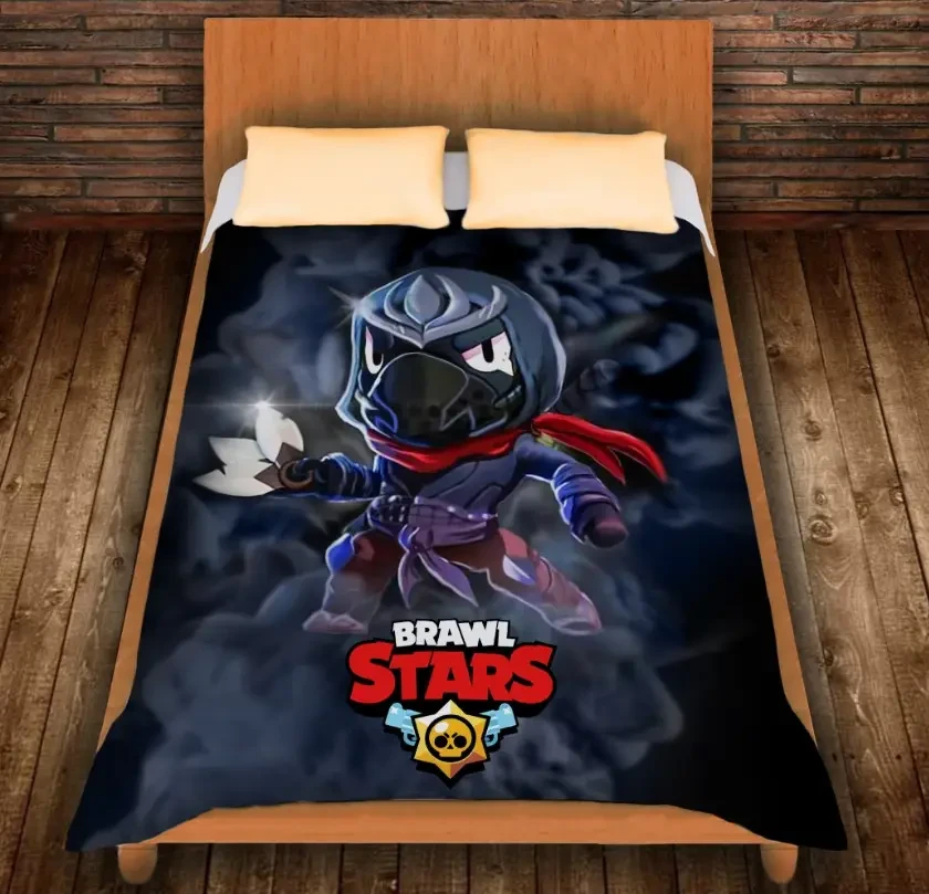 Плед з 3D принтом-Бравл Старс Ворон Ассасін 150х200 см.