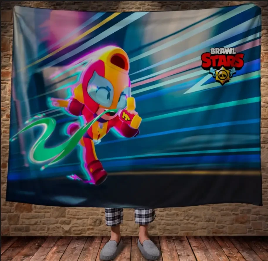 Плед з 3D принтом-Бравл Старс Макс Старт 150х200 см.