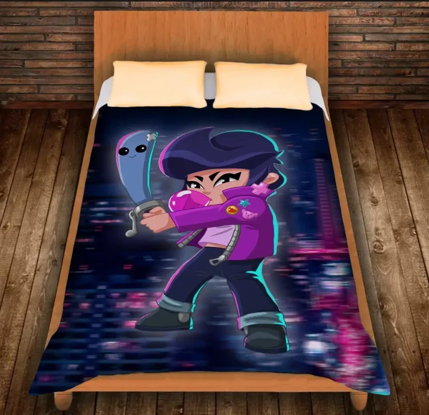 Плед з 3D принтом-Бравл Старс Бібі з жуйкою 150х200 см.