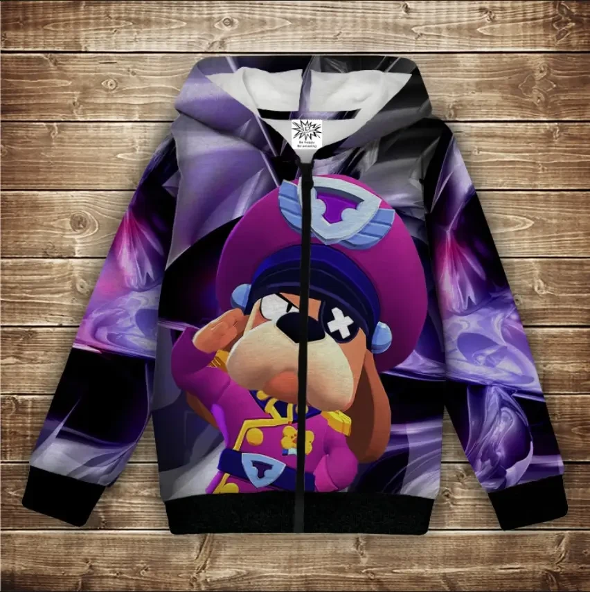 Худі з 3Д принтом на тему-Генерал Гавс Бравл старс-Gavs ВСІ Розміри Преміум тканина