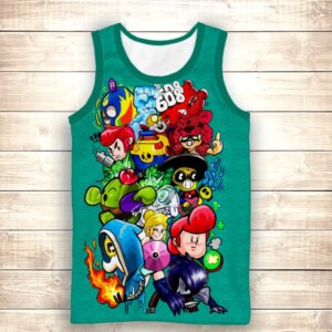 Майка 3D Бравл Старс Арт Бірюза ВСІ Розміри Преміум тканина