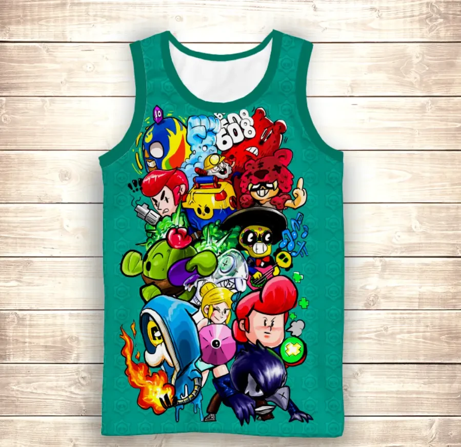 Майка 3D Бравл Старс Арт Бірюза ВСІ Розміри Преміум тканина