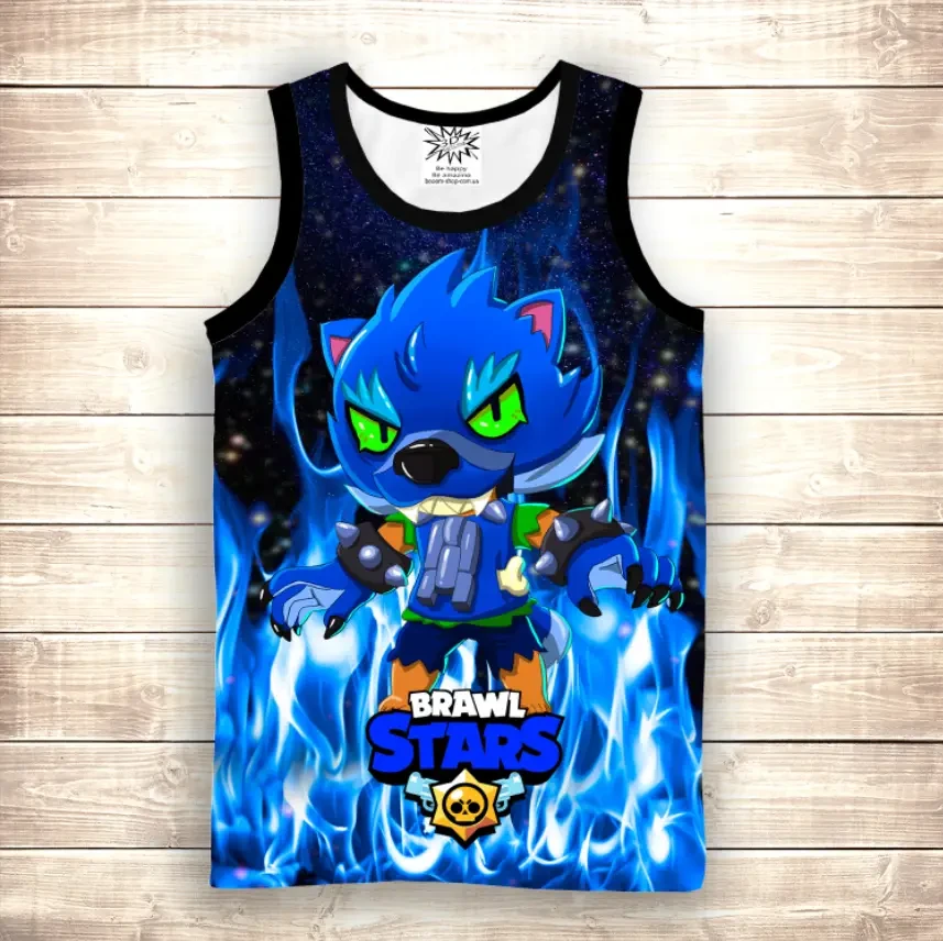 Майка 3D Leon Brawler in Blue Stars ВСІ Розміри Преміум тканина