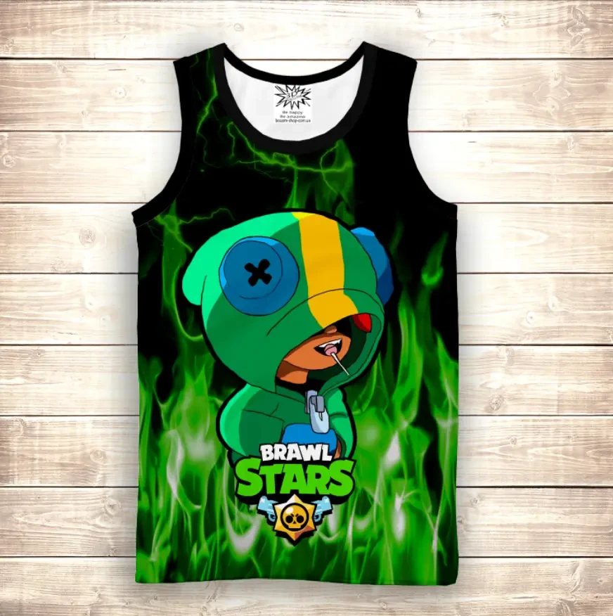 Майка 3D Leon Brawler in Green Fire ВСІ Розміри Преміум тканина