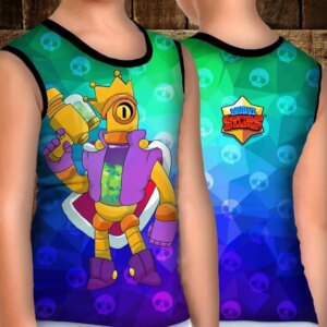 Майка хуліганка з 3D принтом: Король Ріко. Бравл Старс ВСІ Розміри Преміум тканина