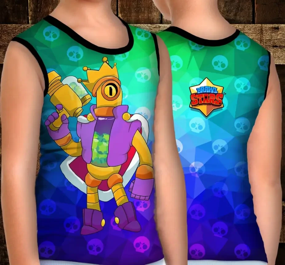 Майка хуліганка з 3D принтом: Король Ріко. Бравл Старс ВСІ Розміри Преміум тканина