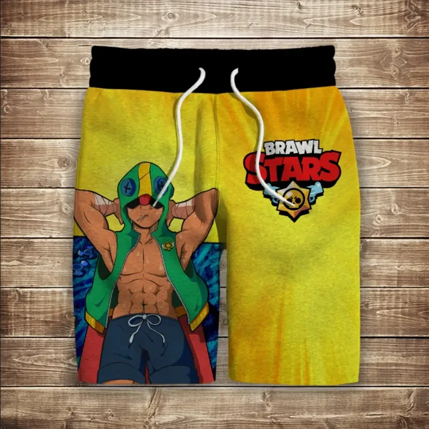 Шорти з 3D принтом на тему: Леон на пляжі. Дорослі та Дитячі розміри ВСІ Розміри