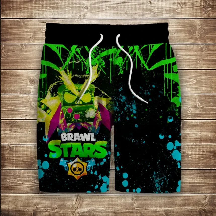 Шорти з 3D принтом на тему: 8 біт Неон. Дорослі та Дитячі розміри ВСІ Розміри