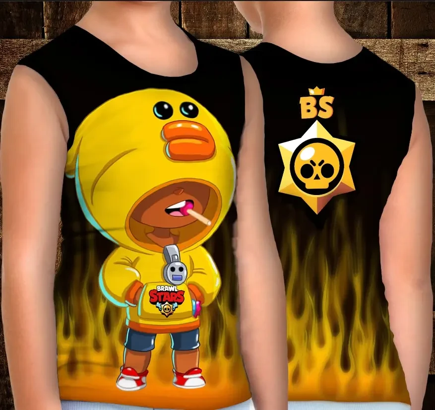 Майка хуліганка з 3D принтом: Леон Саллі. Бравл Старс ВСІ Розміри Преміум тканина