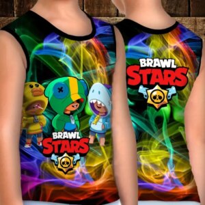 Майка хуліганка з 3D принтом: Три Леона. Бравл Старс ВСІ Розміри Преміум тканина