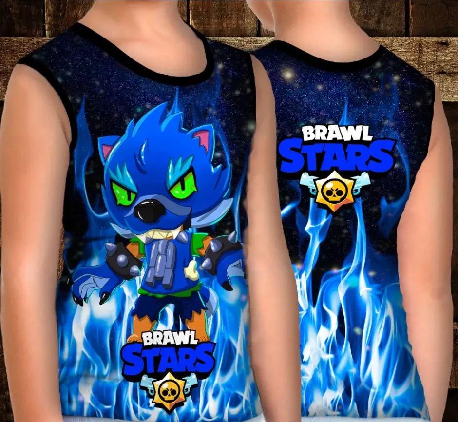 Майка хуліганка 3D Leon Brawler in Blue Fire ВСІ Розміри Преміум тканина